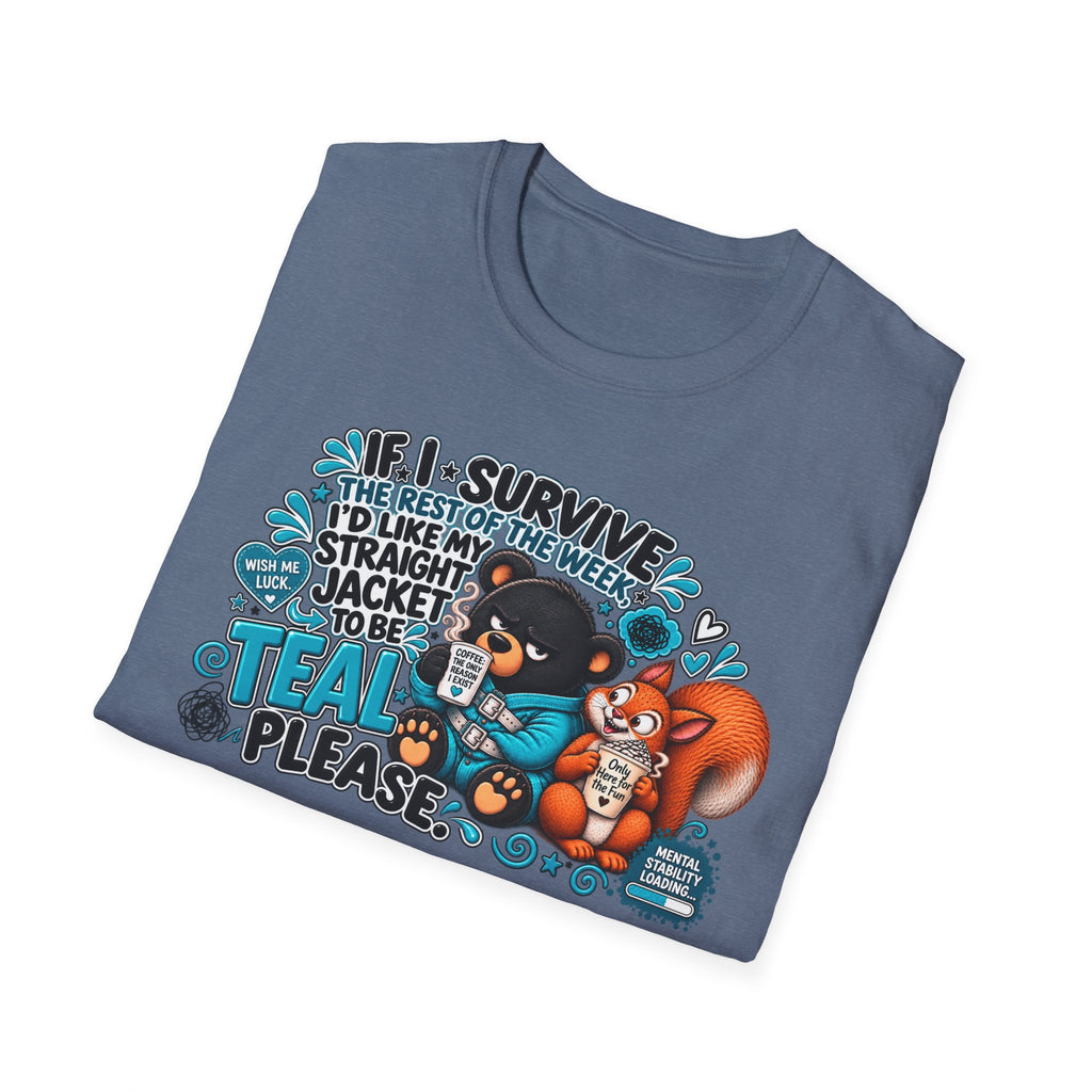If I Survive the Rest of the Week Shirt | Bear with Coffee, Funny Quote Tee
