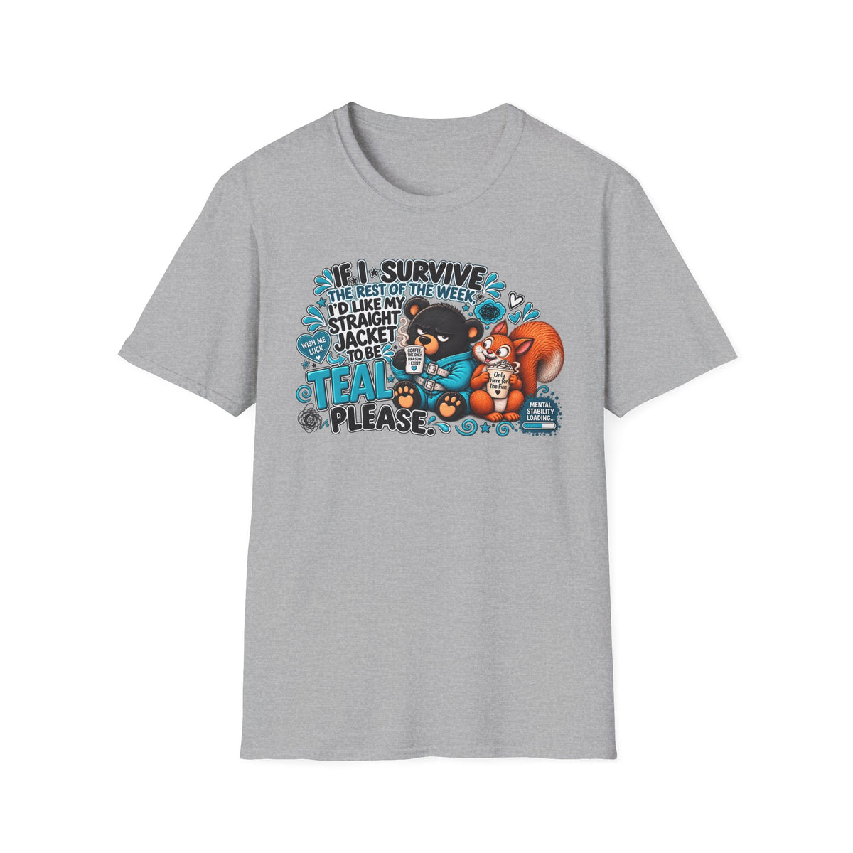 If I Survive the Rest of the Week Shirt | Bear with Coffee, Funny Quote Tee