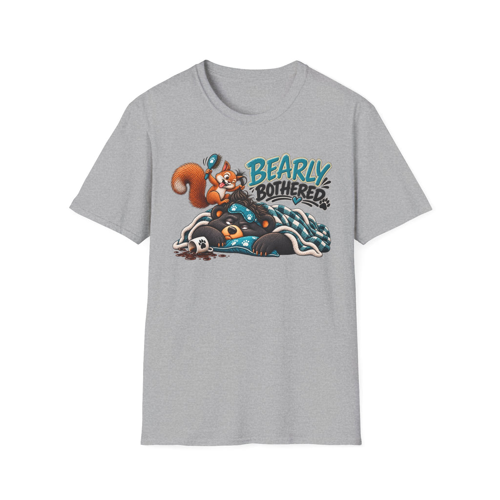 Bearly Bothered T-Shirt — Cute Sleepy Bear & Squirrel Graphic Tee