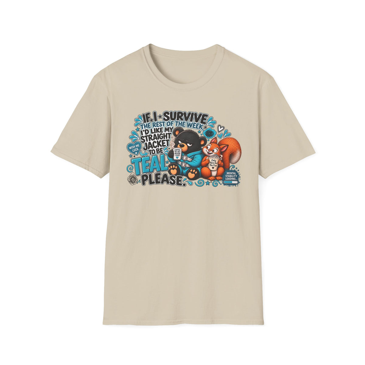 If I Survive the Rest of the Week Shirt | Bear with Coffee, Funny Quote Tee