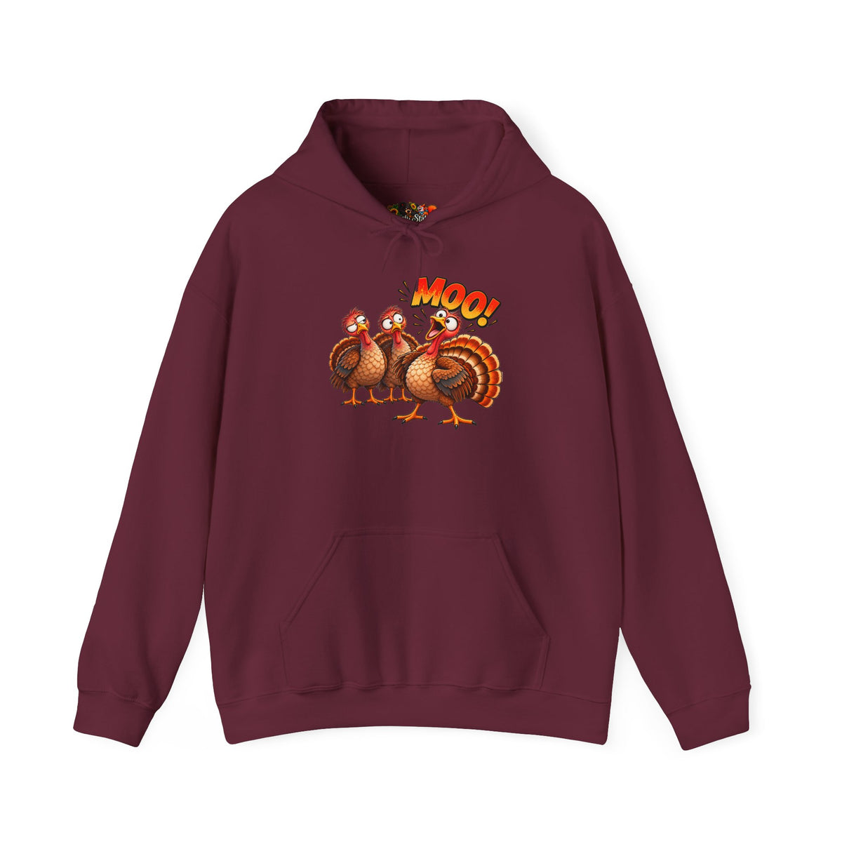 Thanksgiving Turkey "MOO!" Cartoon Sweatshirt