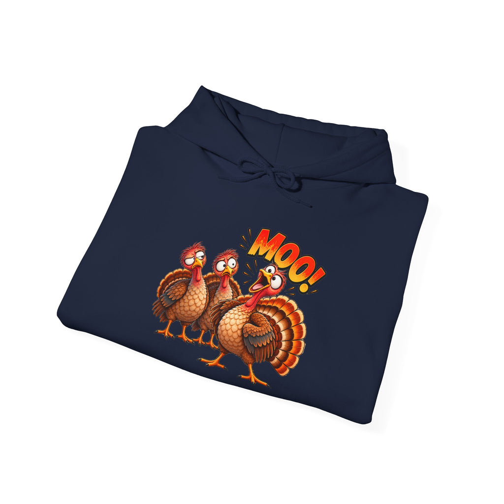 Thanksgiving Turkey "MOO!" Cartoon Sweatshirt