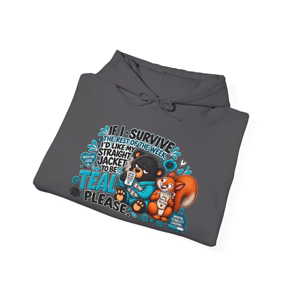 Bear and squirrel 'If I Survive' Graphic Hoodie