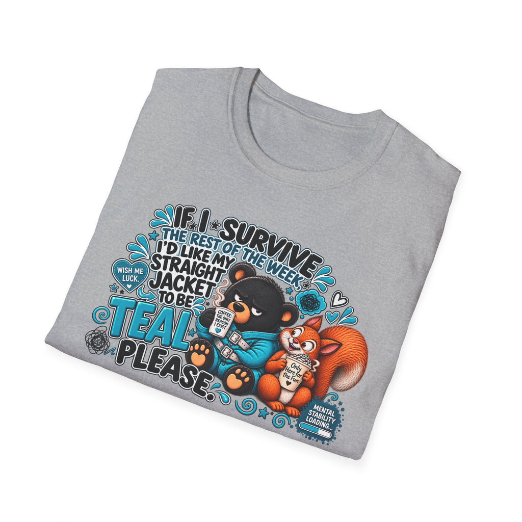 If I Survive the Rest of the Week Shirt | Bear with Coffee, Funny Quote Tee