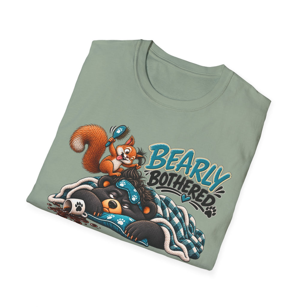 Bearly Bothered T-Shirt — Cute Sleepy Bear & Squirrel Graphic Tee
