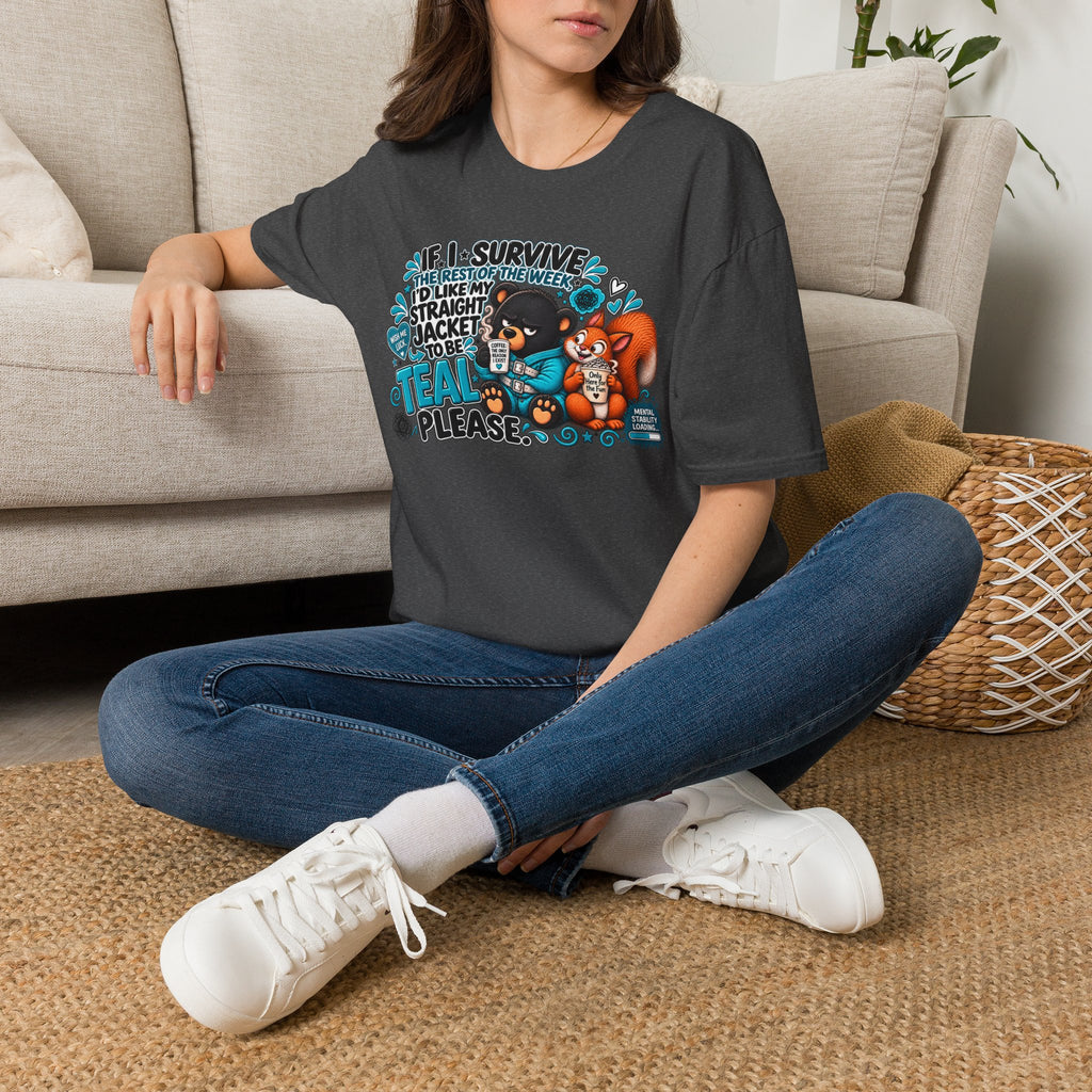 If I Survive the Rest of the Week Shirt | Bear with Coffee, Funny Quote Tee
