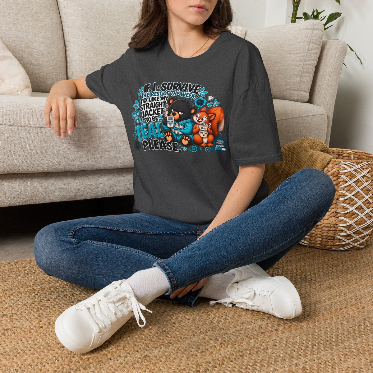 If I Survive the Rest of the Week Shirt | Bear with Coffee, Funny Quote Tee