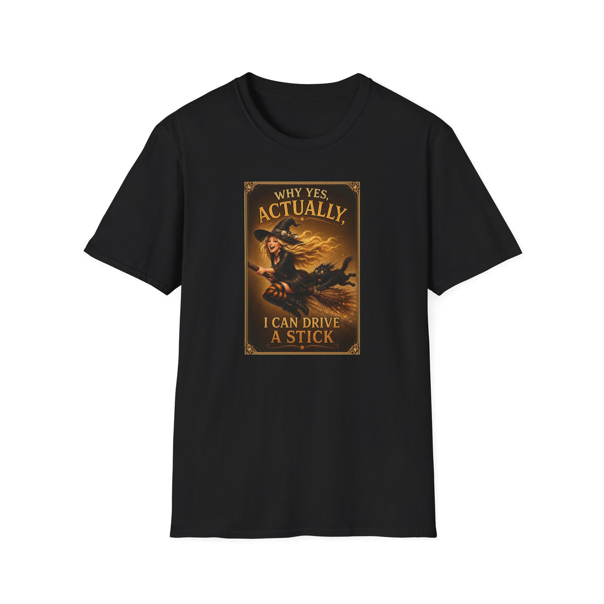 Witchy Vintage Tee — "Why Yes, Actually, I Can Drive a Stick"