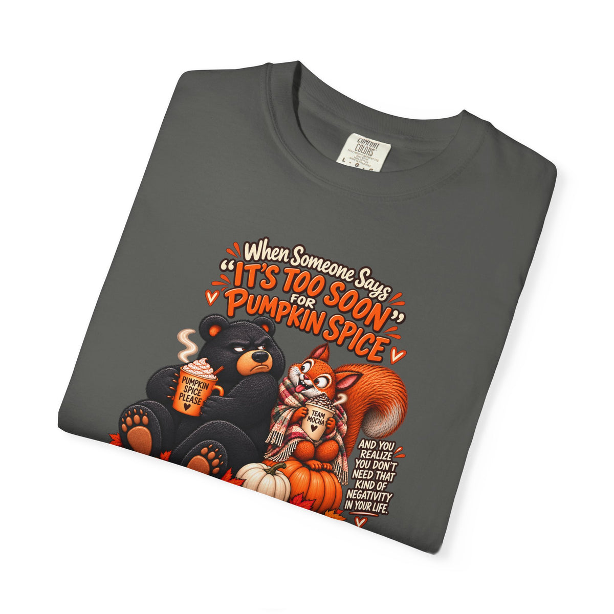 Pumpkin Spice Bears T-Shirt - Funny Fall Squirrel & Bear Autumn Graphic Tee