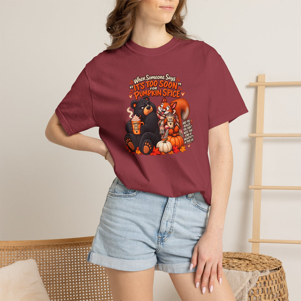 Pumpkin Spice Bears T-Shirt - Funny Fall Squirrel & Bear Autumn Graphic Tee