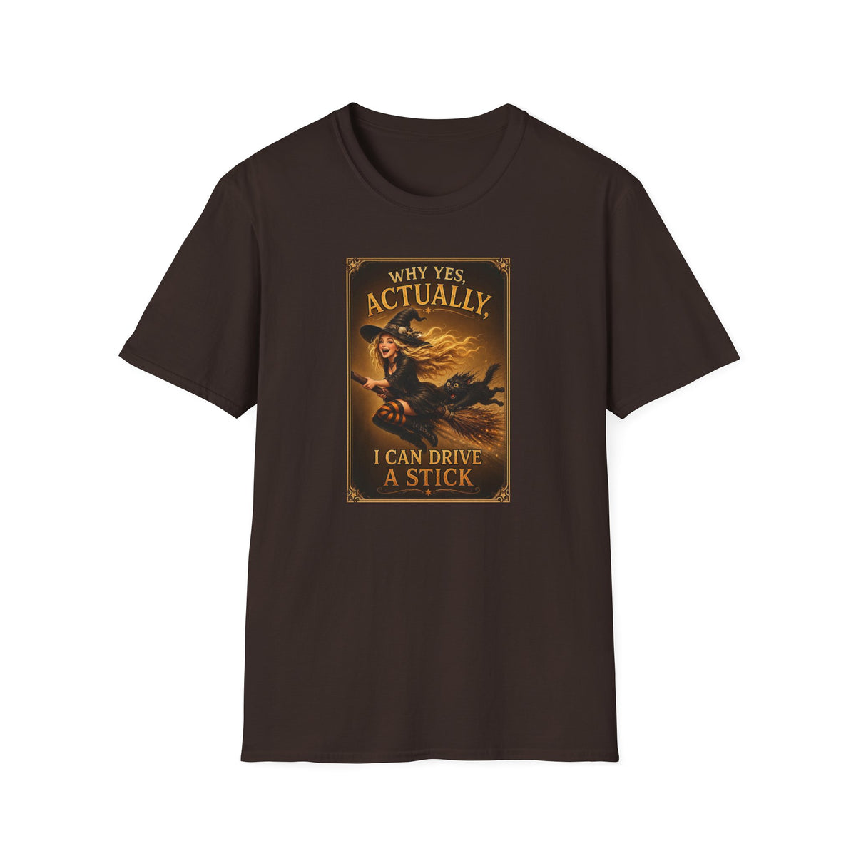 Witchy Vintage Tee — "Why Yes, Actually, I Can Drive a Stick"