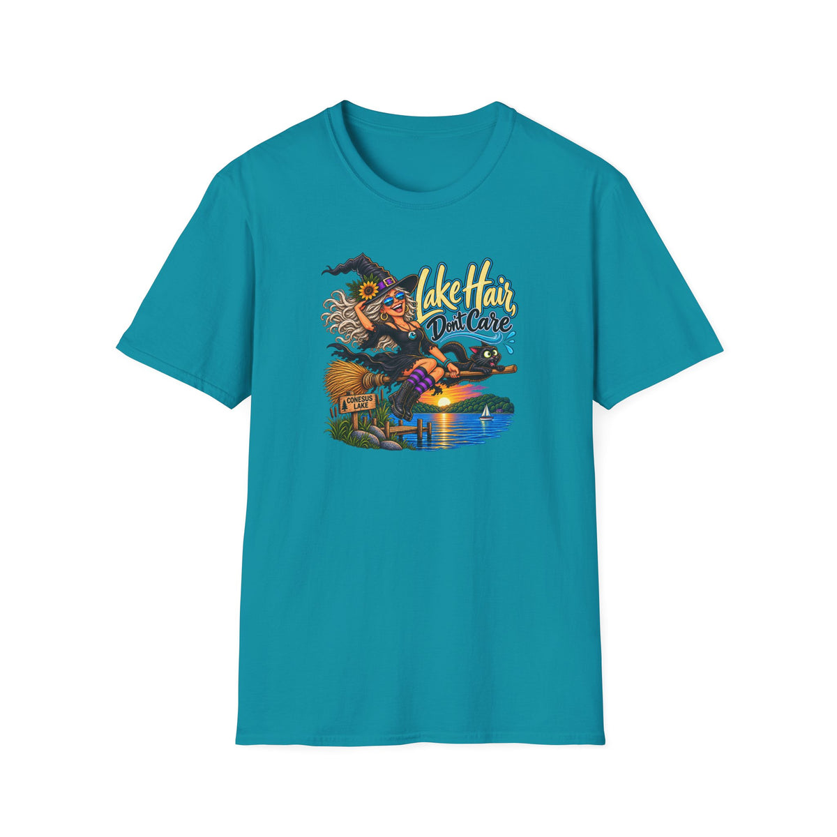 T-Shirt — "Lake Hair, Don't Care" Witchy Summer Graphic Tee