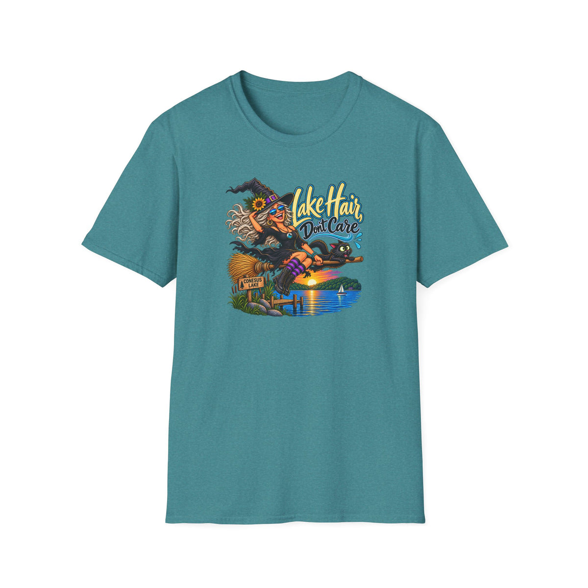 T-Shirt — "Lake Hair, Don't Care" Witchy Summer Graphic Tee