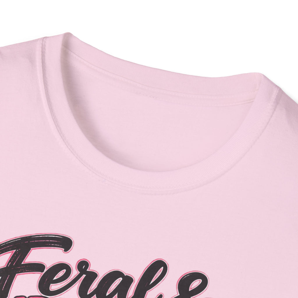 Feral & Supportive Raccoon Breast Cancer Awareness T-Shirt