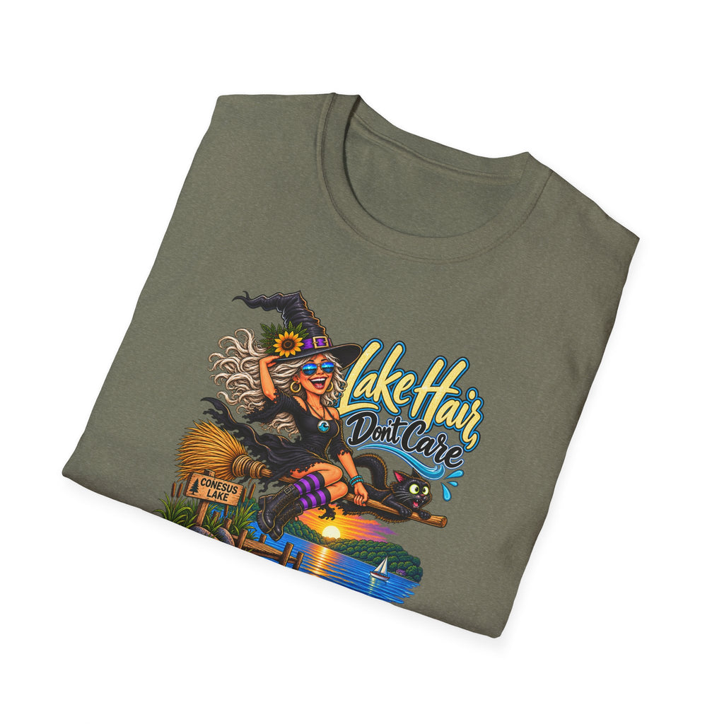 T-Shirt — "Lake Hair, Don't Care" Witchy Summer Graphic Tee