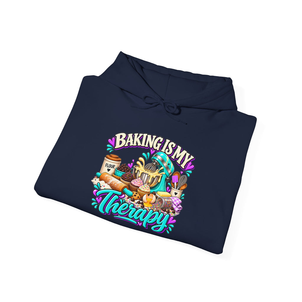 Baking Is My Therapy Hoodie — Cozy Baker Sweatshirt Gift