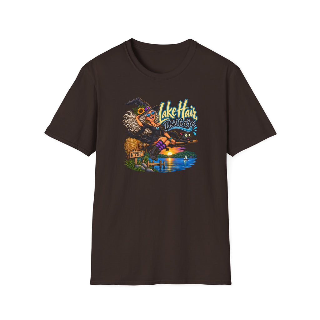 T-Shirt — "Lake Hair, Don't Care" Witchy Summer Graphic Tee