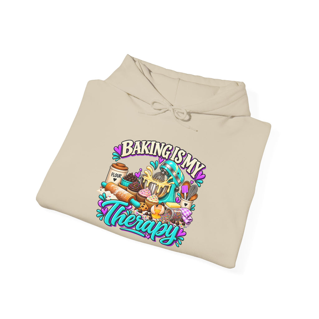 Baking Is My Therapy Hoodie — Cozy Baker Sweatshirt Gift