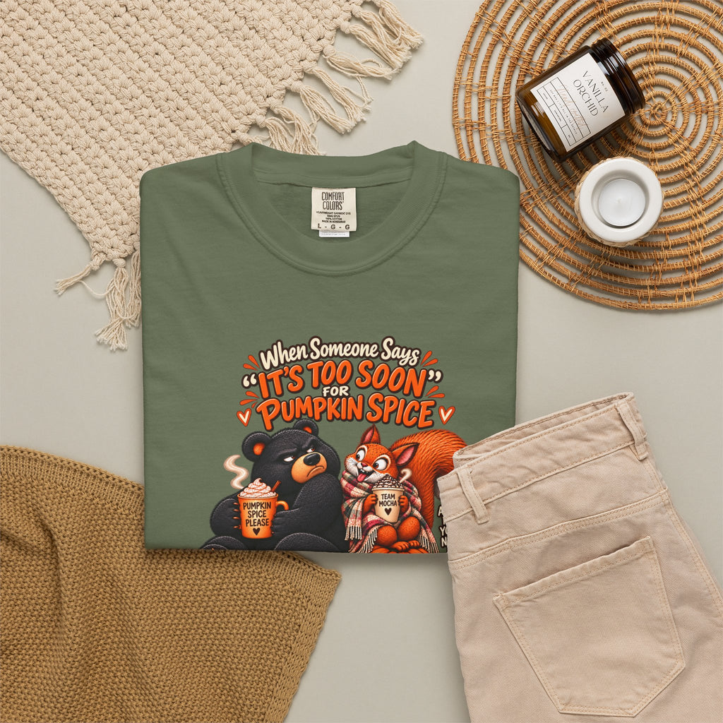 Pumpkin Spice Bears T-Shirt - Funny Fall Squirrel & Bear Autumn Graphic Tee