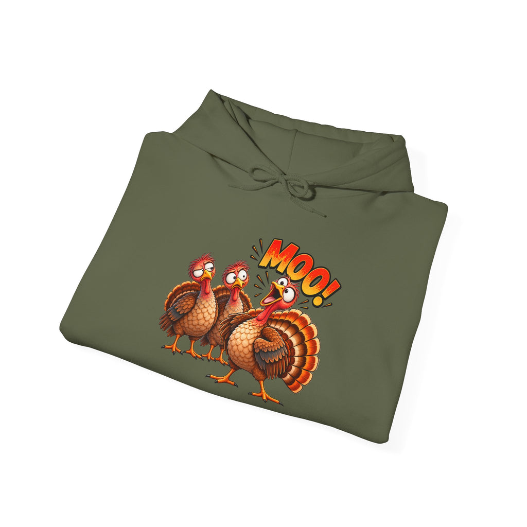 Thanksgiving Turkey "MOO!" Cartoon Sweatshirt