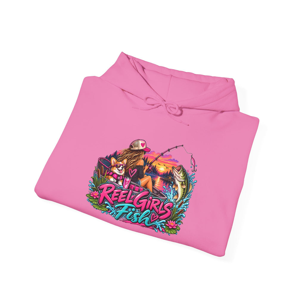 Reel Girls Fish Hoodie — Retro Fishing Graphic Pullover