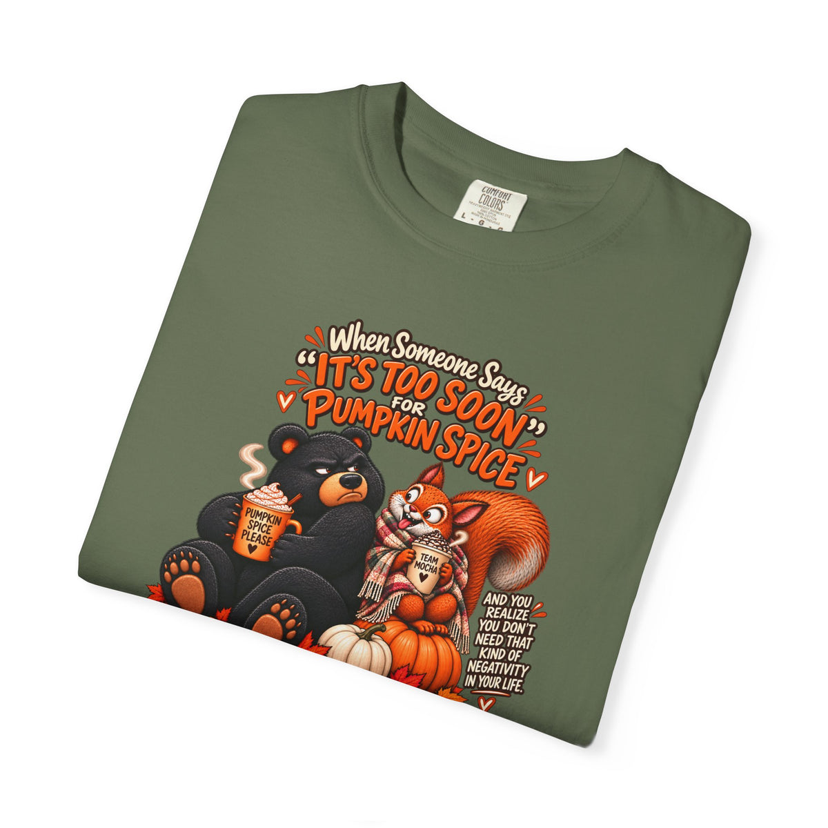 Pumpkin Spice Bears T-Shirt - Funny Fall Squirrel & Bear Autumn Graphic Tee