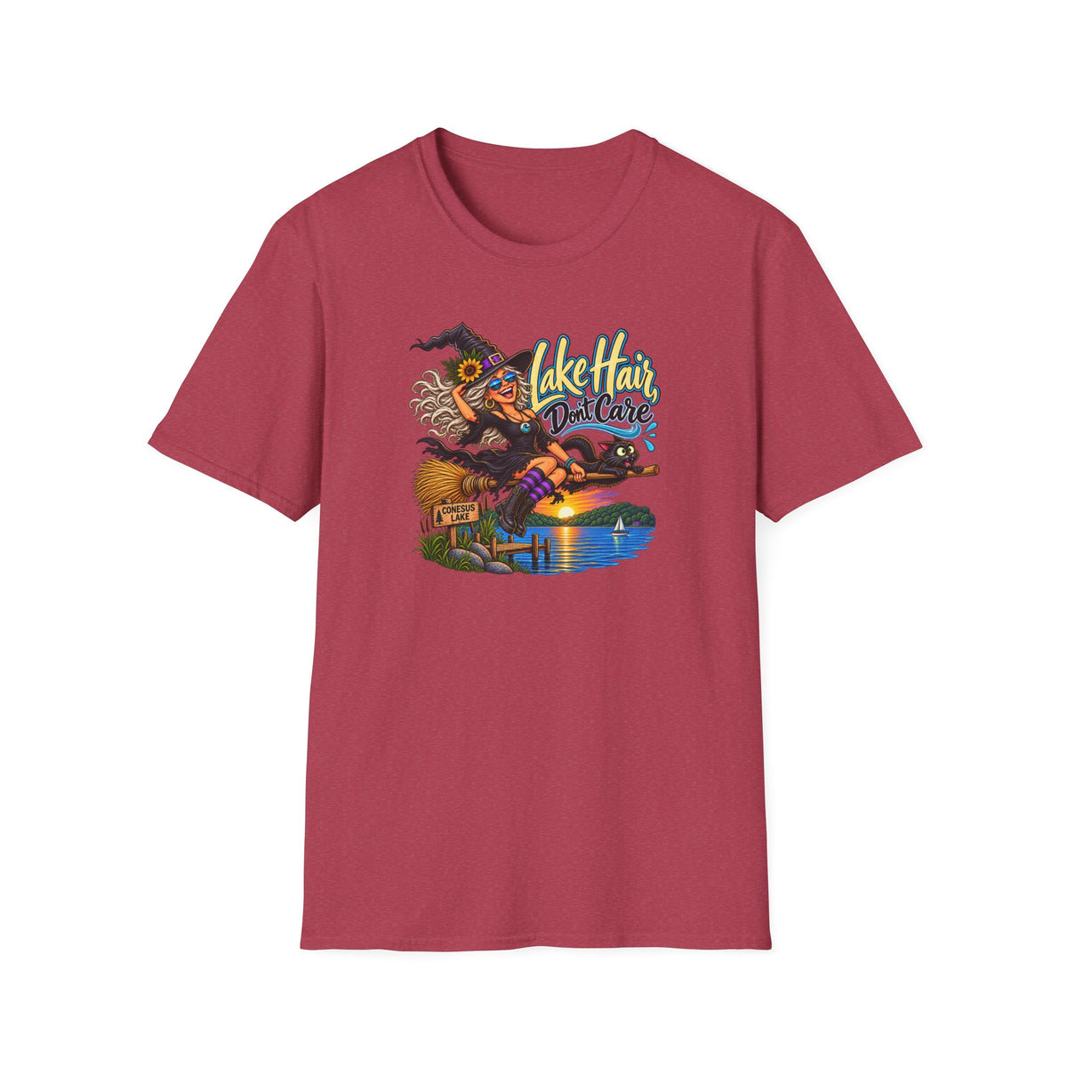 T-Shirt — "Lake Hair, Don't Care" Witchy Summer Graphic Tee