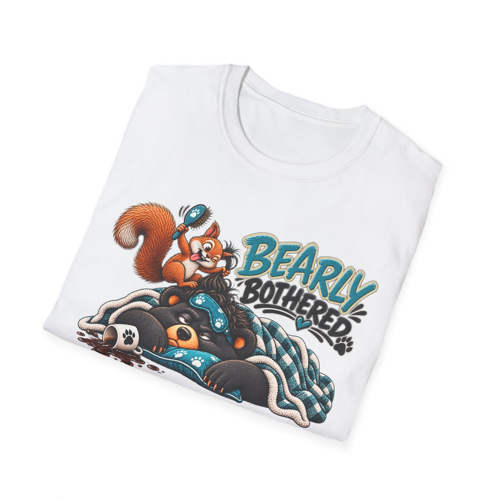 Bearly Bothered T-Shirt — Cute Sleepy Bear & Squirrel Graphic Tee